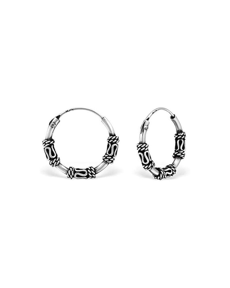 925 Sterling Silver Bohemian Tribal Bali Hoop Earrings for Women & Girls-Made in Italy Comes With Gift Box Bali Swirl Hoop $1...