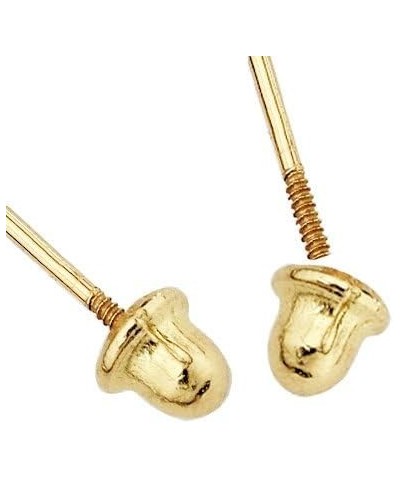 14k Yellow Gold Flower Stud Earrings with Screw Back - 12 Different Color Available Jan $28.16 Earrings