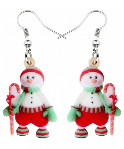 Cute Acrylic Cartoon Christmas Snowman Earrings Drop Dangle Decoration Costumes Jewelry For Women Girls Gift New Year Pear $6...