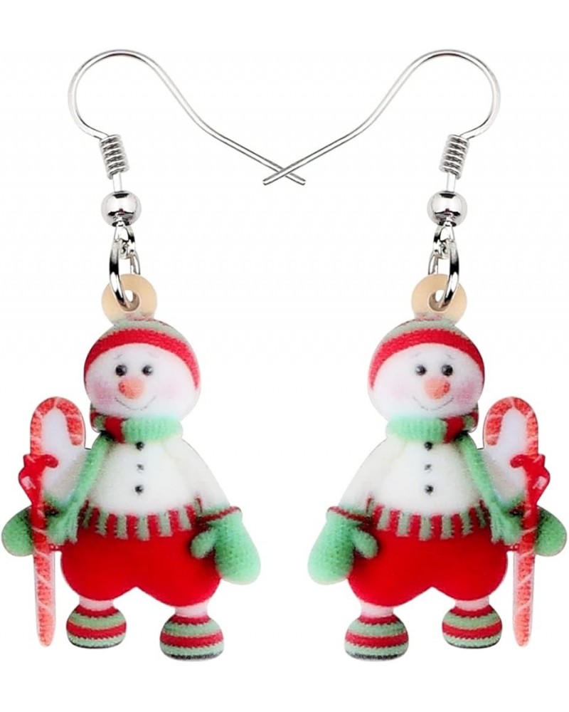 Cute Acrylic Cartoon Christmas Snowman Earrings Drop Dangle Decoration Costumes Jewelry For Women Girls Gift New Year Pear $6...