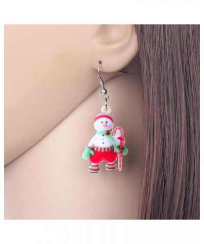 Cute Acrylic Cartoon Christmas Snowman Earrings Drop Dangle Decoration Costumes Jewelry For Women Girls Gift New Year Pear $6...