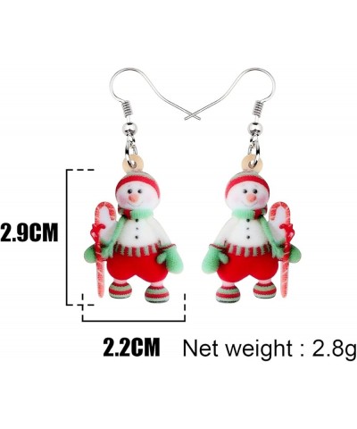 Cute Acrylic Cartoon Christmas Snowman Earrings Drop Dangle Decoration Costumes Jewelry For Women Girls Gift New Year Pear $6...