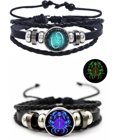 2Pcs Capricorn Bracelets for Women Men Multilayer Braided Leather Bracelets 12 Sign Zodiac Constellation Bracelets Handmade Z...