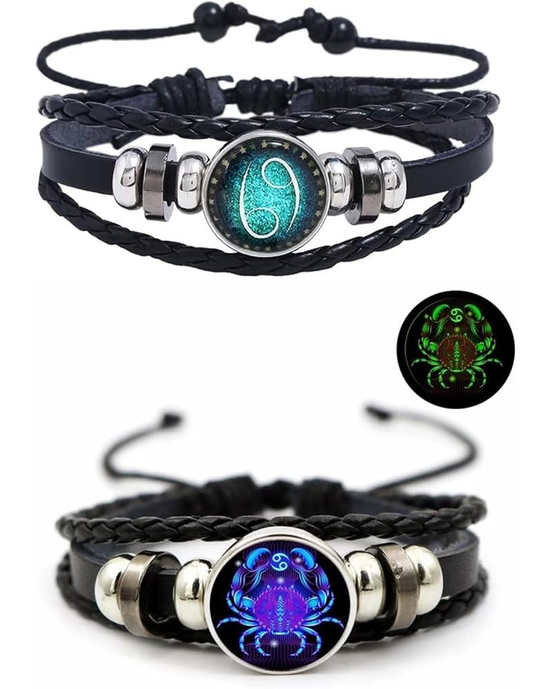 2Pcs Capricorn Bracelets for Women Men Multilayer Braided Leather Bracelets 12 Sign Zodiac Constellation Bracelets Handmade Z...