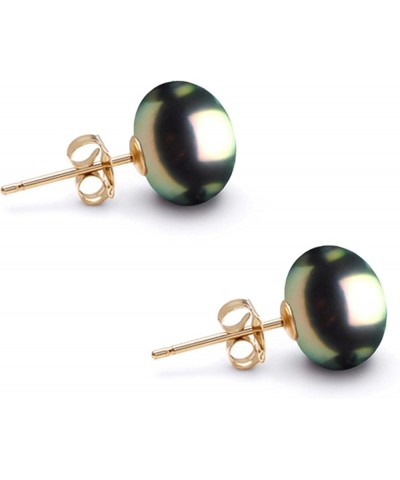 6-9mm Peacock Freshwater Cultured Pearl Earrings Stud for Women with 925 Sterling Silver Settings and Jewelry Gift Box 8.0 Mi...