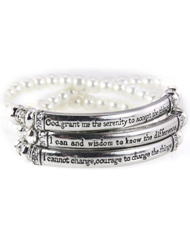 4031428 Serenity Prayer Stretch Bracelet Beaded Stack 12 Step AA Al Anon Prayer $9.00 Bracelets