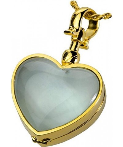 Victorian Glass Heart Locket Cremation Jewelry, 18", Sterling Silver Gold-Plated Sterling Silver $55.20 Necklaces