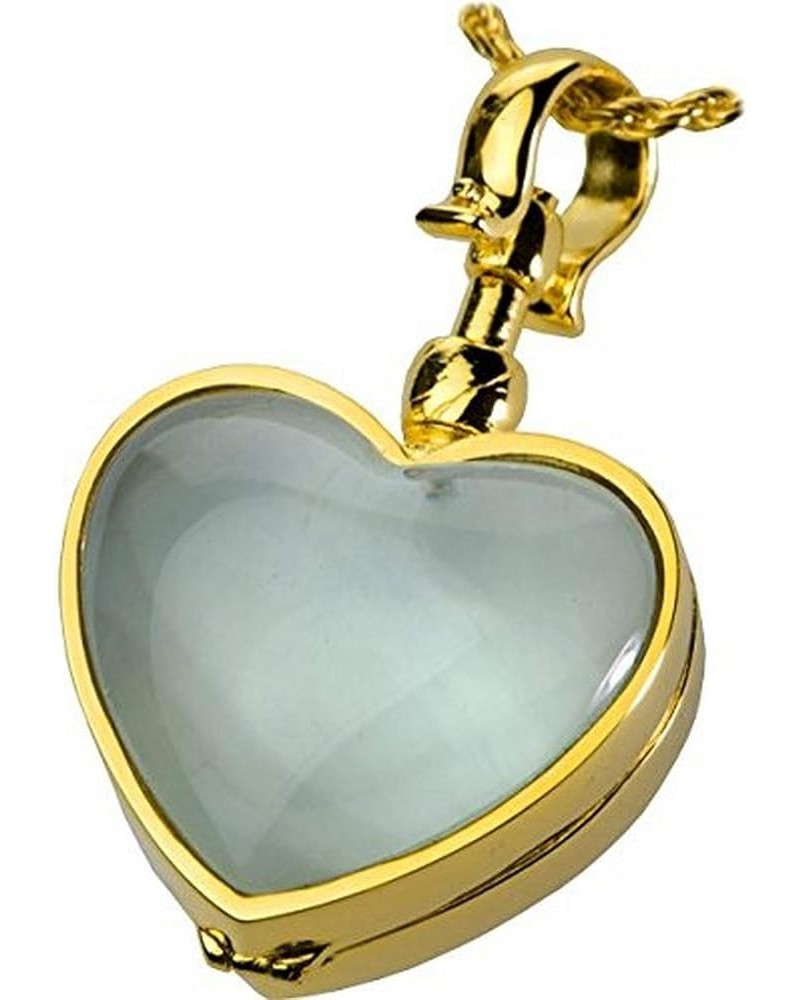 Victorian Glass Heart Locket Cremation Jewelry, 18", Sterling Silver Gold-Plated Sterling Silver $55.20 Necklaces