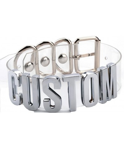 Custom Choker Collar Name Choker Cosplay Letters Choker Word Collar Necklace Any Name Clear Silver $9.24 Necklaces