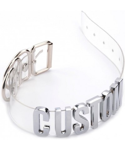 Custom Choker Collar Name Choker Cosplay Letters Choker Word Collar Necklace Any Name Clear Silver $9.24 Necklaces