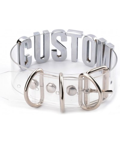 Custom Choker Collar Name Choker Cosplay Letters Choker Word Collar Necklace Any Name Clear Silver $9.24 Necklaces