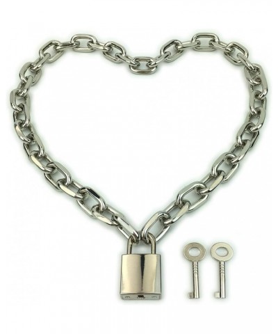 Padlock Chain Necklace Collar Choker with Two Keys and Box for Women, Men and Pet 24 Inch H $11.75 Necklaces