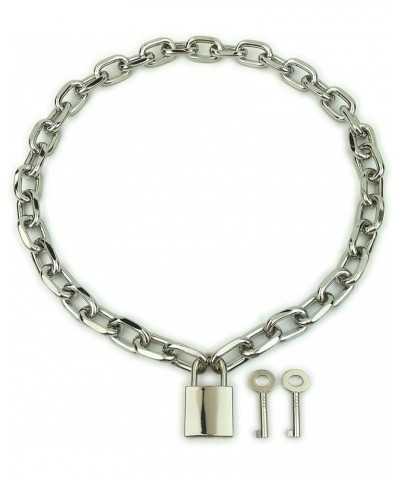 Padlock Chain Necklace Collar Choker with Two Keys and Box for Women, Men and Pet 24 Inch H $11.75 Necklaces