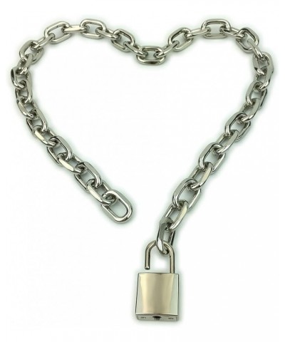 Padlock Chain Necklace Collar Choker with Two Keys and Box for Women, Men and Pet 24 Inch H $11.75 Necklaces