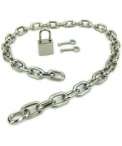 Padlock Chain Necklace Collar Choker with Two Keys and Box for Women, Men and Pet 24 Inch H $11.75 Necklaces