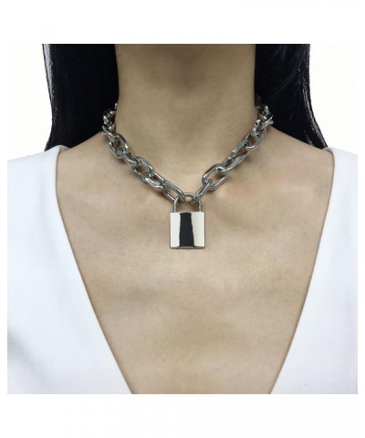 Padlock Chain Necklace Collar Choker with Two Keys and Box for Women, Men and Pet 24 Inch H $11.75 Necklaces