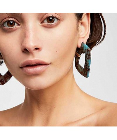 Women Acrylic Geometric Big Earrings Leopard Print Resin Statement Earrings Wedding Statement Earrings Brown $9.49 Earrings