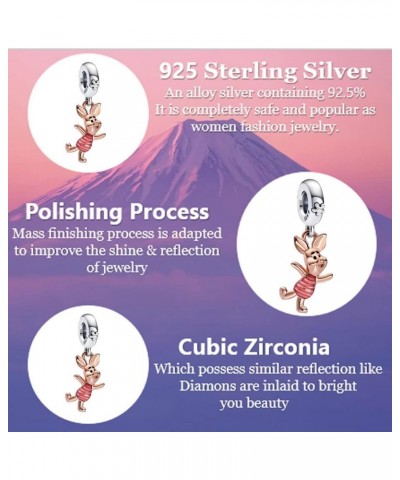 Cute Fashion Jewelry Animals Cartoon Heart Charms fit for 925 Sterling Silver Dangle Pendant Bead with 5A Cubic Zirconia Suit...