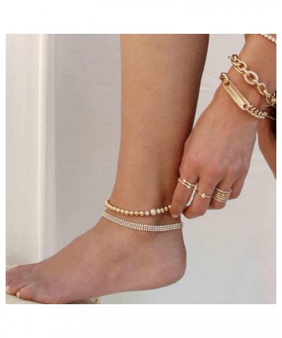 Ankle Bracelets for Women. Anklet. 18K Gold Plated Crystal Ball Anklet. Anklets for Women, Jewelry $19.35 Anklets