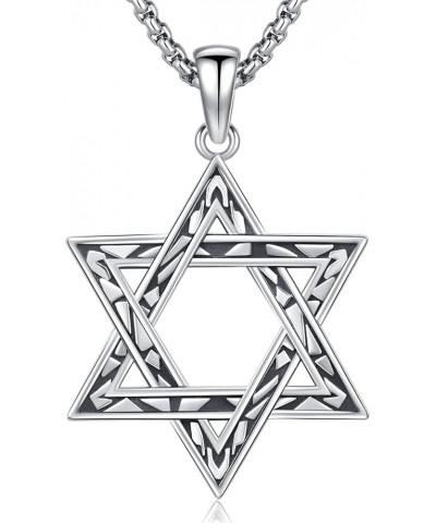 Triskelion/Star of David/Celtic Cross/Pentagram Necklace 925 Sterling Silver Celtic Pendant Spiritual Jewelry for Women Men S...