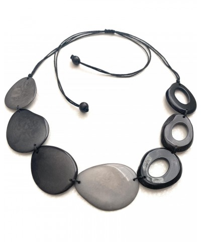 Tagua Nut Necklace in Black, Gray Vegetable Ivory Necklace. Handmade Tagua Jewelry Gray Black TAG657BLK 0 $17.15 Necklaces