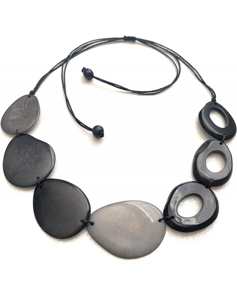 Tagua Nut Necklace in Black, Gray Vegetable Ivory Necklace. Handmade Tagua Jewelry Gray Black TAG657BLK 0 $17.15 Necklaces