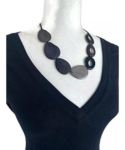 Tagua Nut Necklace in Black, Gray Vegetable Ivory Necklace. Handmade Tagua Jewelry Gray Black TAG657BLK 0 $17.15 Necklaces