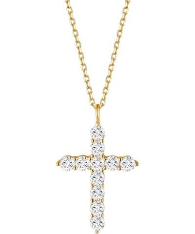 Cross Necklace for Women Cross Chain Sterling Silver Cross Cubic Zirconia Necklace Gold Cross Necklace Simple Dainty Necklace...