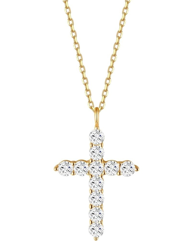 Cross Necklace for Women Cross Chain Sterling Silver Cross Cubic Zirconia Necklace Gold Cross Necklace Simple Dainty Necklace...