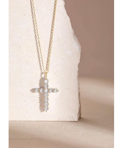 Cross Necklace for Women Cross Chain Sterling Silver Cross Cubic Zirconia Necklace Gold Cross Necklace Simple Dainty Necklace...