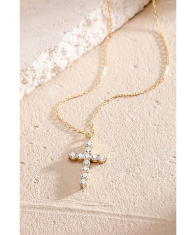 Cross Necklace for Women Cross Chain Sterling Silver Cross Cubic Zirconia Necklace Gold Cross Necklace Simple Dainty Necklace...