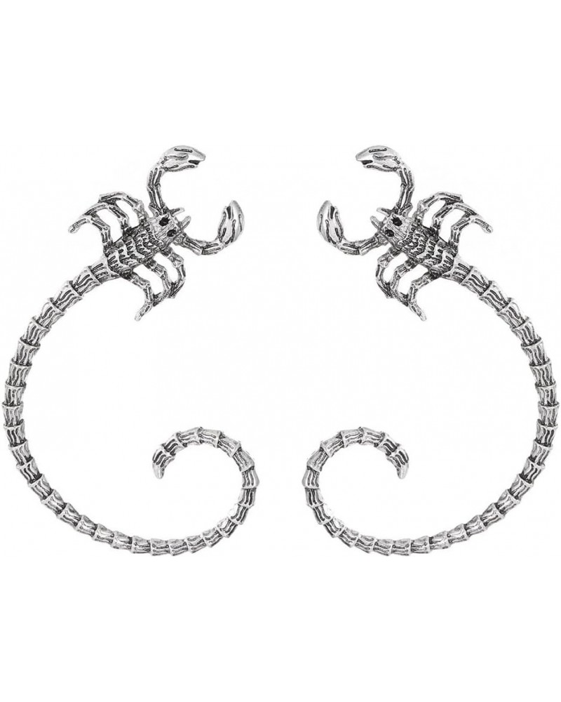 Punk Scorpion Earrings Hippie Animal Scorpion Ear Cuff Earbone Accessories Grunge Earrings for Women Girls silver $7.50 Earrings