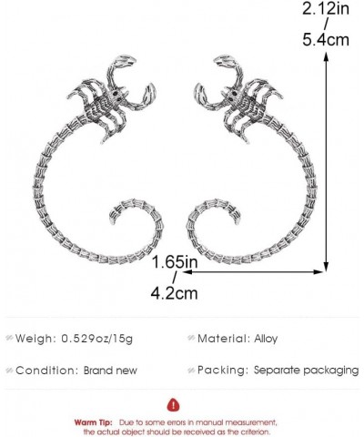 Punk Scorpion Earrings Hippie Animal Scorpion Ear Cuff Earbone Accessories Grunge Earrings for Women Girls silver $7.50 Earrings