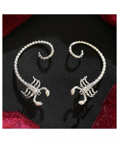 Punk Scorpion Earrings Hippie Animal Scorpion Ear Cuff Earbone Accessories Grunge Earrings for Women Girls silver $7.50 Earrings