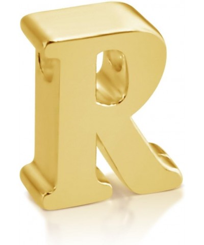 Initial Letter R Personalized Serif Font Pendant Necklace Thin 1mm Chain gold-plated-silver 24.0 Inches $31.69 Necklaces