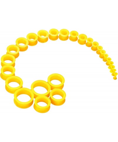 13Pairs 8g-1" Silicone Tunnels Plugs Kit Ear Skins Gauges Soft Ear Expander Tunnels Stretching Set for Women Men Yellow $10.8...