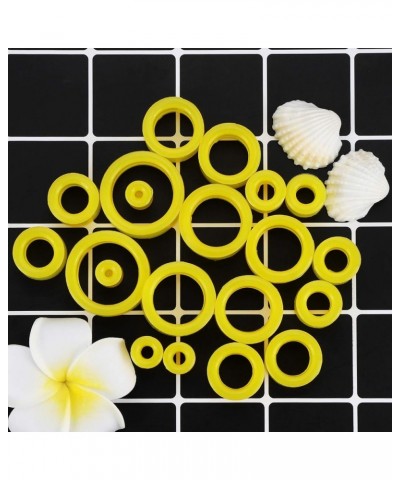 13Pairs 8g-1" Silicone Tunnels Plugs Kit Ear Skins Gauges Soft Ear Expander Tunnels Stretching Set for Women Men Yellow $10.8...