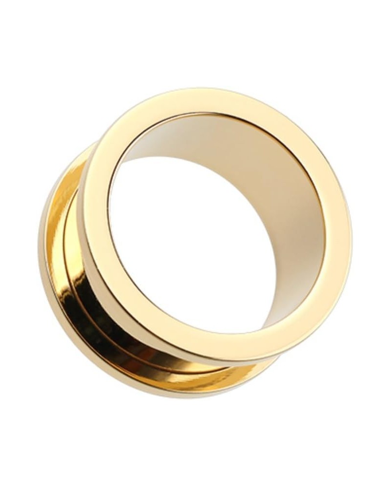 Gold Plated Screw-Fit Ear Gauge WildKlass Tunnel Plug (Sold as Pairs) 9/16" (14mm) $12.22 Body Jewelry