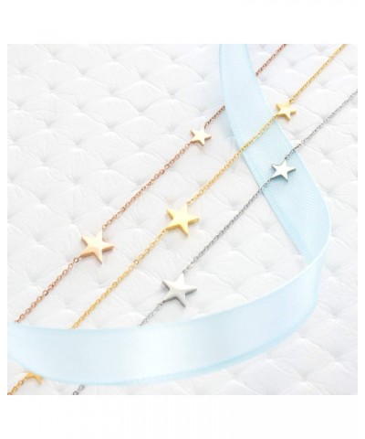 Stainless Steel Dainty Tri Star Necklace Pendant for Women & Girls Rose Gold $11.39 Necklaces