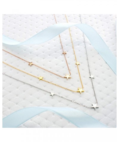 Stainless Steel Dainty Tri Star Necklace Pendant for Women & Girls Rose Gold $11.39 Necklaces