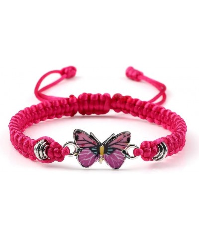 Multicolor Braided Woven String Butterfly Bracelets for Couple Matching Friendship BFF Family Butterfly Wristband Jewelry ros...