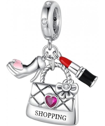 925 Sterling Silver Family Love Mom Mouse Heart Charms for Bracelets Necklace Valentine's Day Mother's Day Jewelry Gift for W...