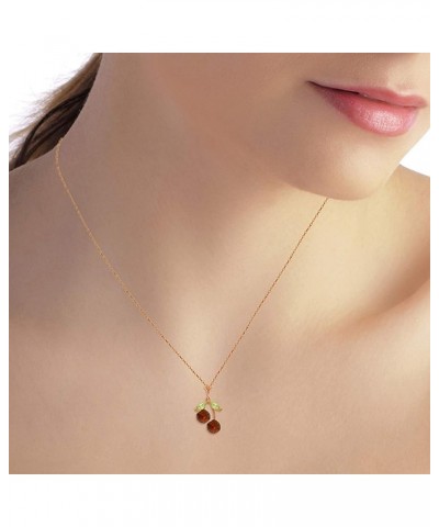 1.45 Carat 14k Solid Rose Gold Cherry Pie Garnet Peridot Pendant Necklace 24.0 Inches $111.80 Necklaces