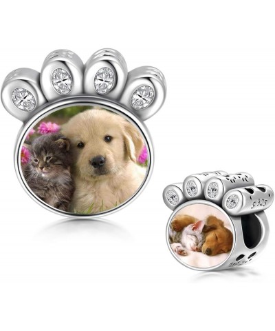 Personalized Photo Charm for Bracelet Customized Picture Heart Paw Bead Charm Gift for Women Girl Photo Charm $20.40 Bracelets