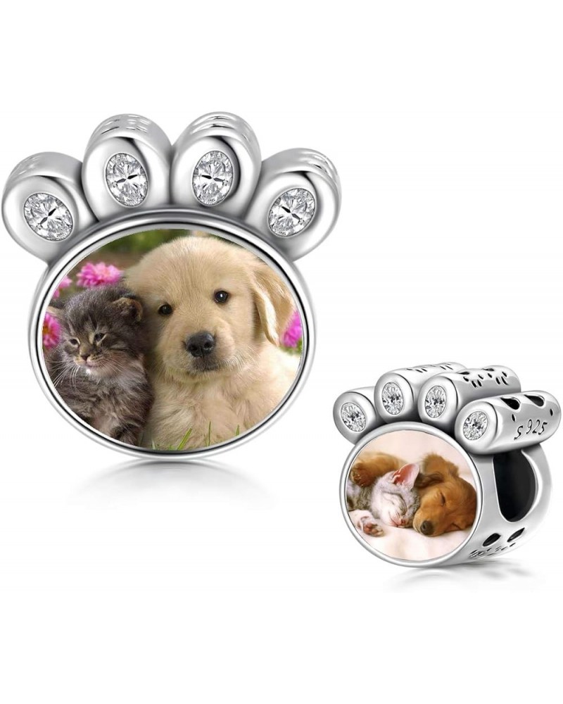 Personalized Photo Charm for Bracelet Customized Picture Heart Paw Bead Charm Gift for Women Girl Photo Charm $20.40 Bracelets