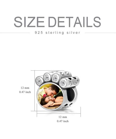 Personalized Photo Charm for Bracelet Customized Picture Heart Paw Bead Charm Gift for Women Girl Photo Charm $20.40 Bracelets