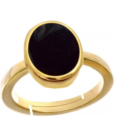 Choose Your Gemstone Adjustable 18K Gold Plated Ring 5 Carat Natural Chakra Healing Astrological Stone Natural-Black-Onyx-ADJ...