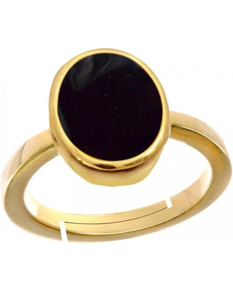 Choose Your Gemstone Adjustable 18K Gold Plated Ring 5 Carat Natural Chakra Healing Astrological Stone Natural-Black-Onyx-ADJ...