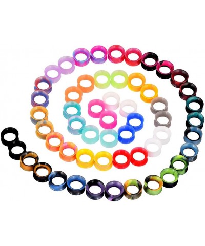 24pcs-100pcs Colorful Silicone Ear Gauges Double Flared Ear Tunnels Set Stretchers Expander Ear Piercing Jewelry 56pcs, gauge...