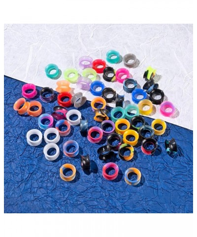 24pcs-100pcs Colorful Silicone Ear Gauges Double Flared Ear Tunnels Set Stretchers Expander Ear Piercing Jewelry 56pcs, gauge...